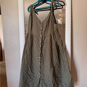 ASOS Olive Green Casual Button-Front Dress